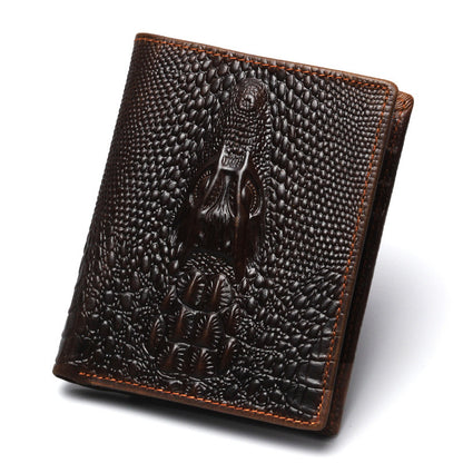 Mode Lässig herren Brieftasche Retro Öl Wachs Haut Krokodil Muster