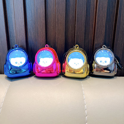 Llavero con colgante de bolso de oso luminoso