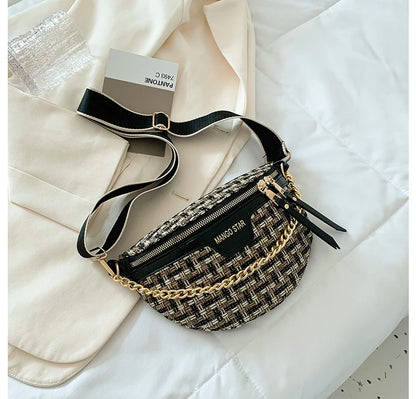 Woven Chest Crossbody Bag - BAGMODA