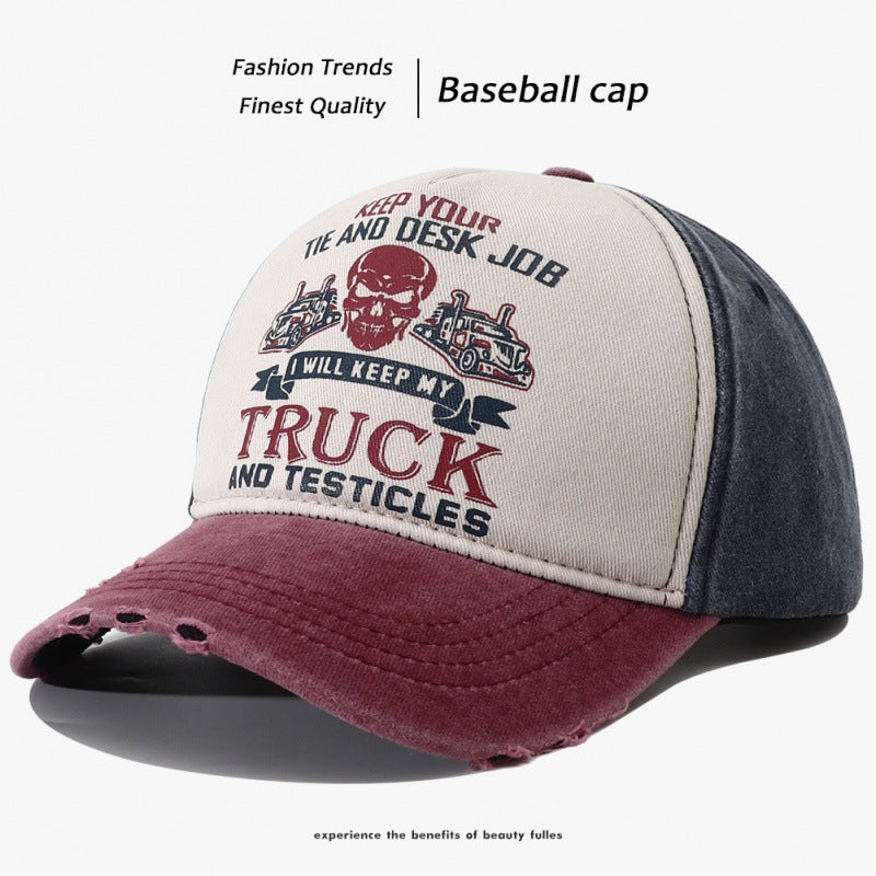 Peaked Hard Top Summer Letter Printing Stylish Baseball Cap
