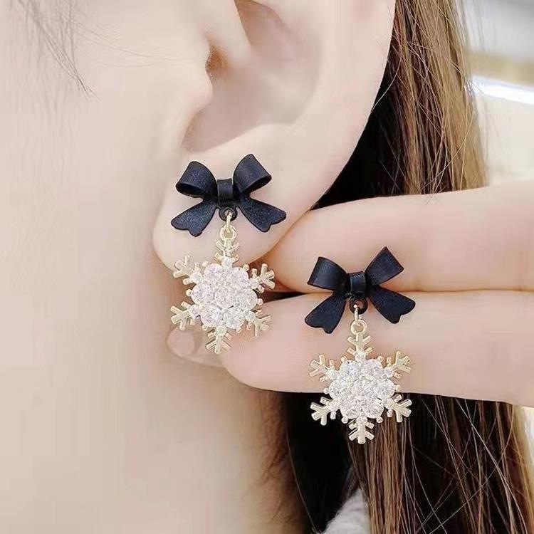 Rhinestone Earrings Love Butterfly Flower Tassel