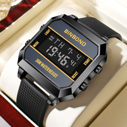 Stilvolle und vielseitige wasserdichte elektronische Herrenuhr für Studentensport