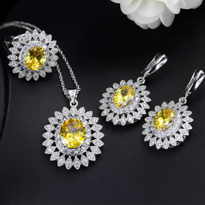 SONNENBLUME Sets Von Kette Braut Zirkon Set