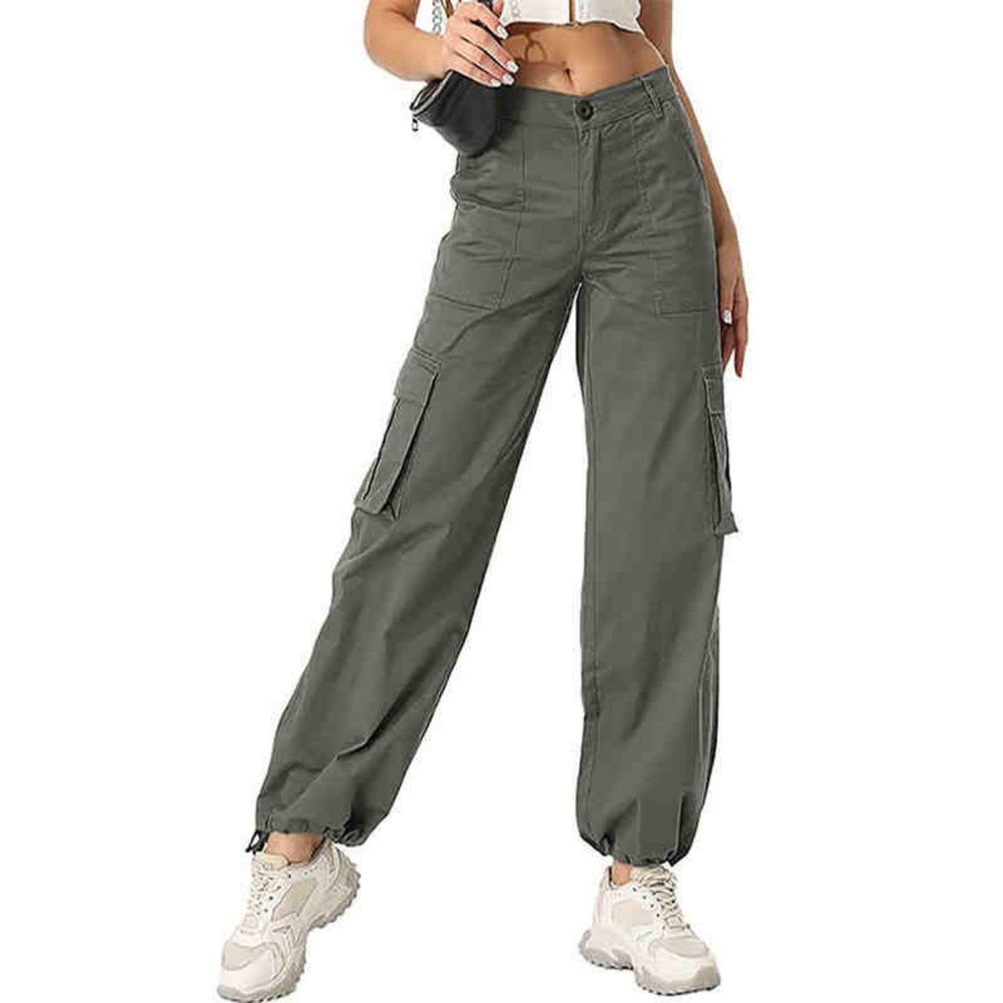 Wide Leg High Waist Casual Pants For Women