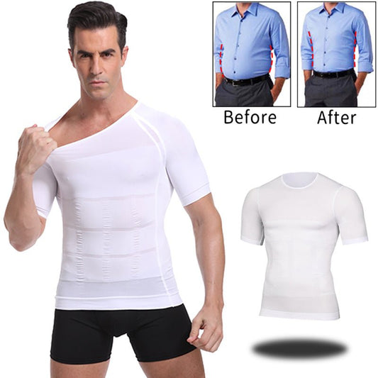 140D Men's Vest Shapewear Men Body Toning T-Shirt Slimming Body Shaper Corrective Posture Belly Control Compression Man Modeling Underwear Corset - BAGMODA