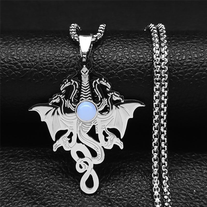 European And American Stainless Steel 304 Casting Dragon Pendant Necklace