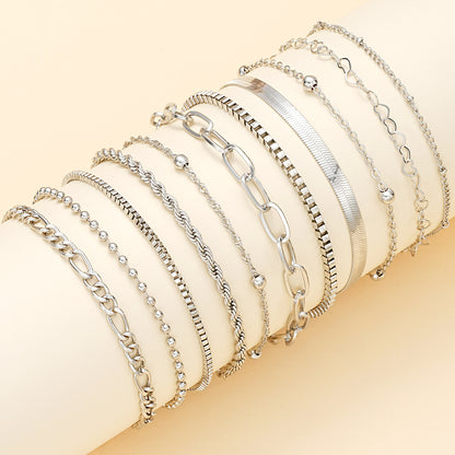Mehrschichtiges Doppelkettenarmband Legierung Herzkugelarmband