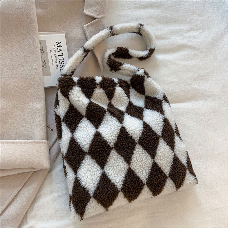 Love Heart Schulter Winter Plüsch Taschen für Damen