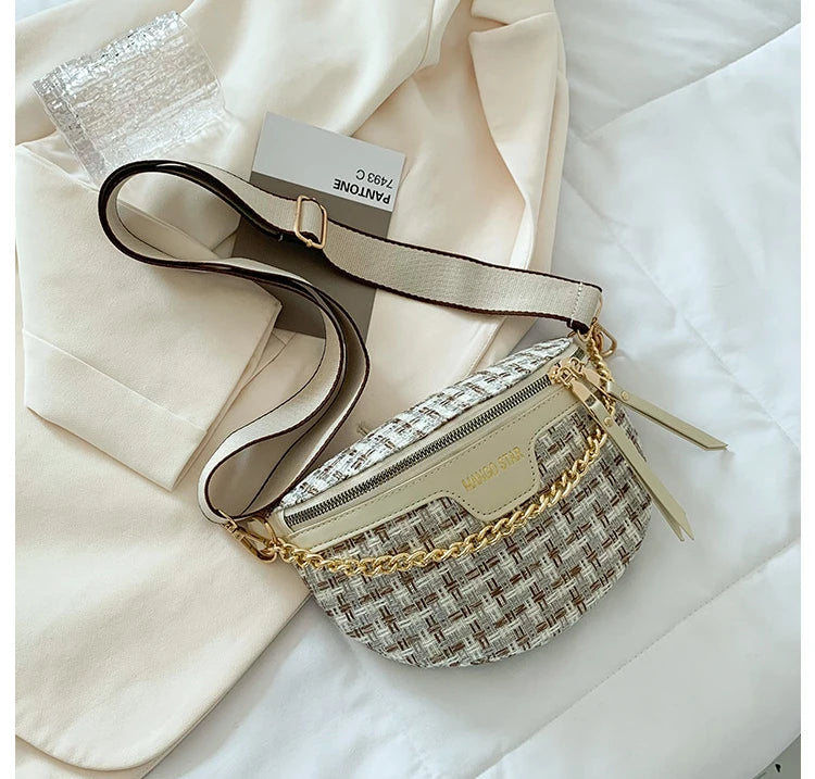 Woven Chest Crossbody Bag
