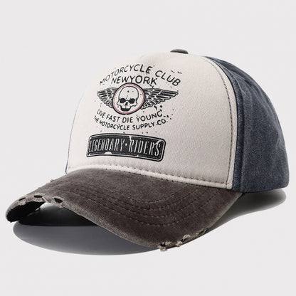 Damen-Baseballkappe aus gewaschenem Denim im Retro-Stil