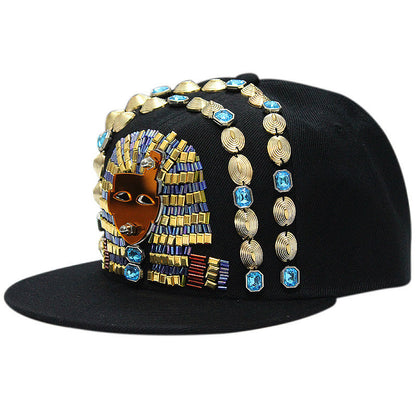 Sombrero estilo Harajuku europeo y americano con remaches de calavera cruzada