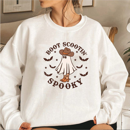 Boot Scootin Gruseliges Sweatshirt Halloween Hoodie Cowboy Geist