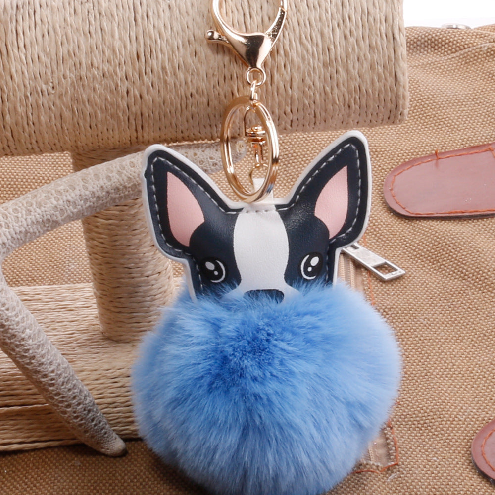 PU puppy feather ball key pendant Pendant