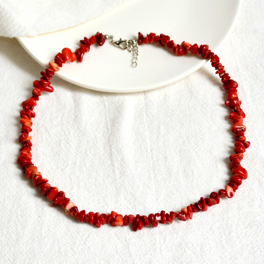 Vacation Style Color Crystal Necklace For Women
