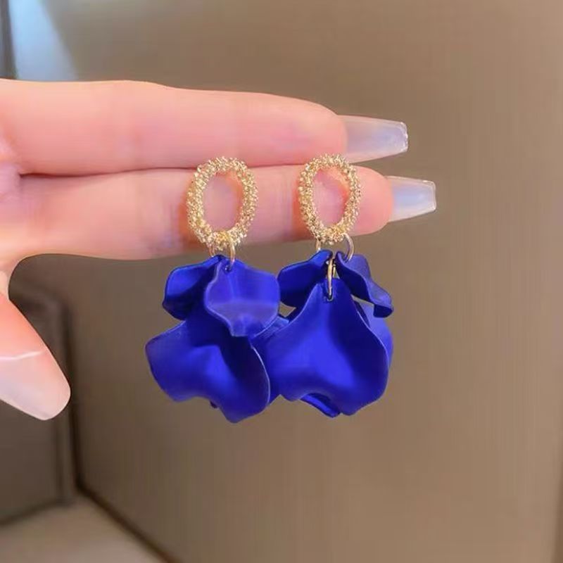 Petal Earrings Niche Design Advanced Cold Wind