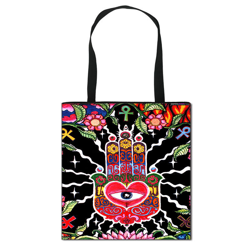 Datura printed women's shoulder bag portable shopping bag