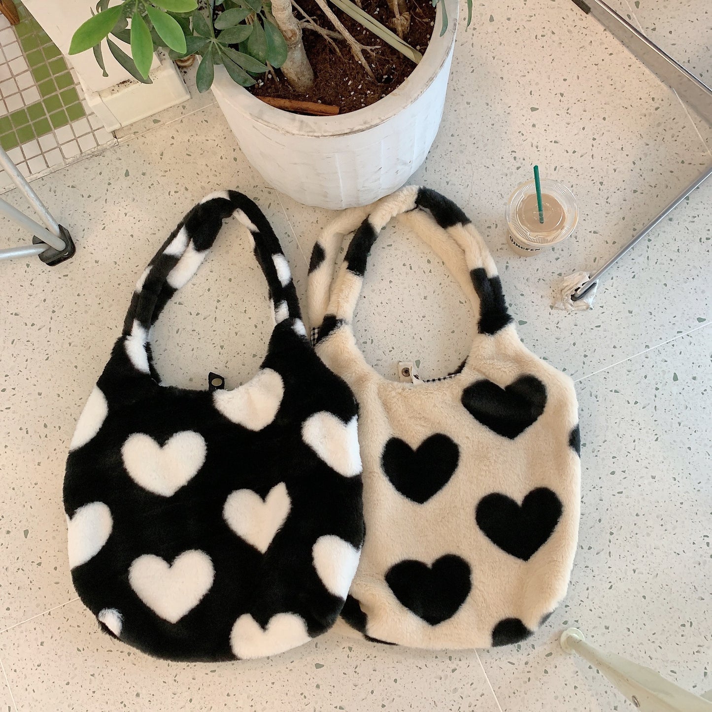 Plush Loving Heart Shoulder Bag