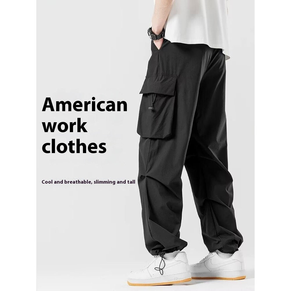 Loose Straight Cargo Pants Wide - leg Pants Men - BAGMODA
