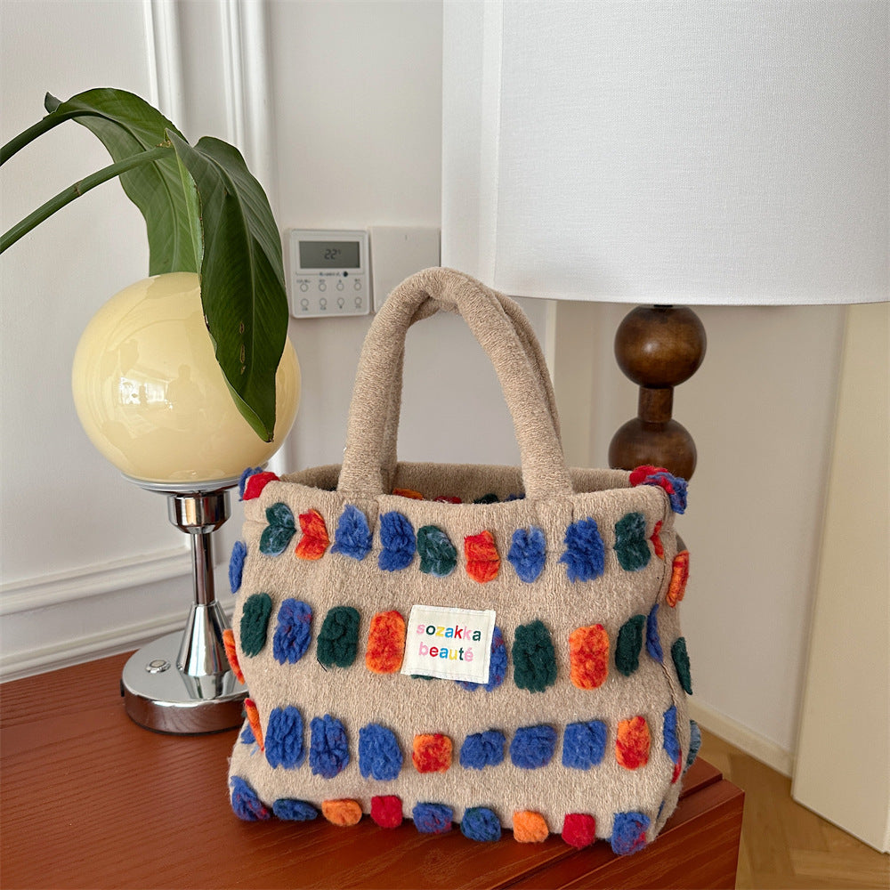 Plush Bucket Portable Shoulder Bag