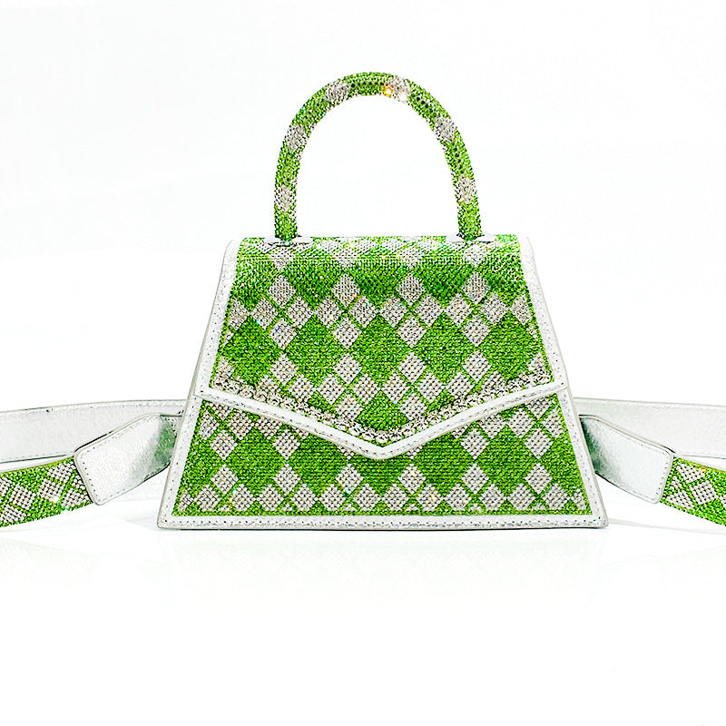 Crocodile Pattern Rhinestone Square Bag