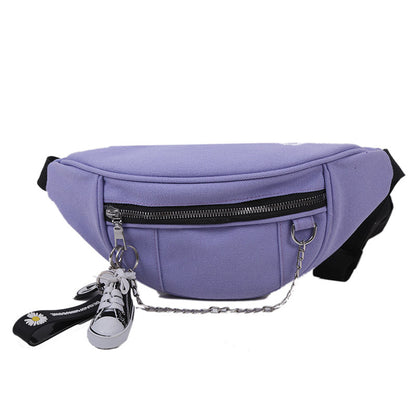 Bolso de pecho de lona de estilo oscuro japonés 