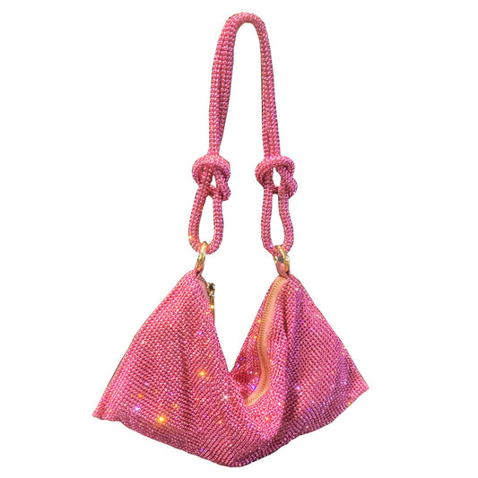 GlitzGlow Rhinestone Underarm Bag