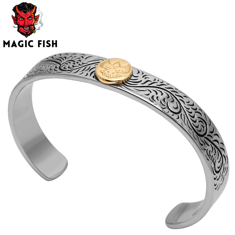 Cuff Bracelets/Stainless Steel/Bracelets Bangles for Women Eagle & Feather Viking Bracelet Men Wristband Fashion Jewelry