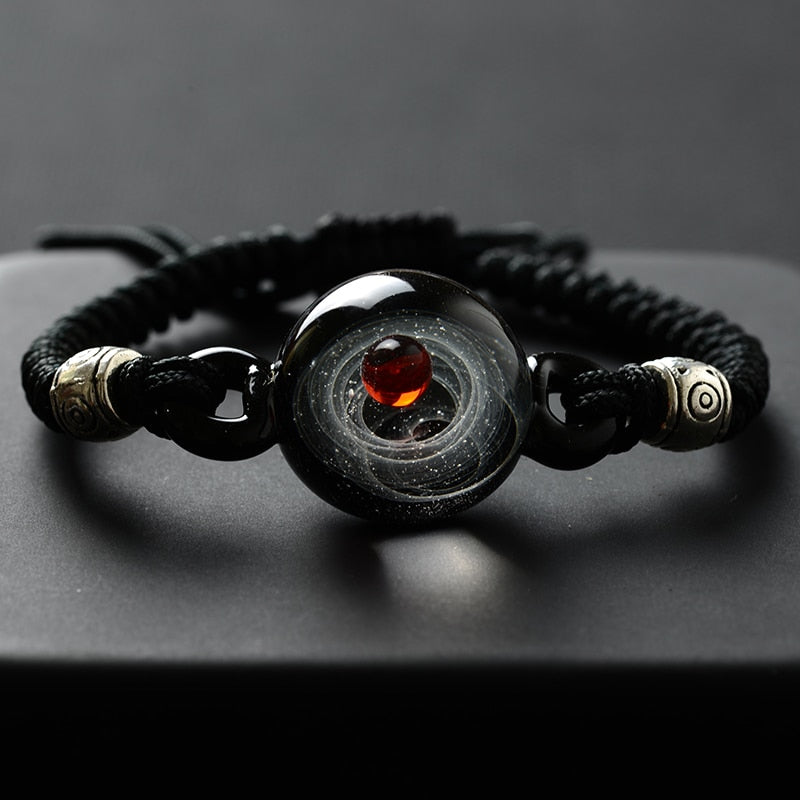 BOEYCJR Universe Planets Glass Bead Bangles & Bracelets Galaxy Fashion Jewelry Galaxy Solar System Bracelet For Women Christmas