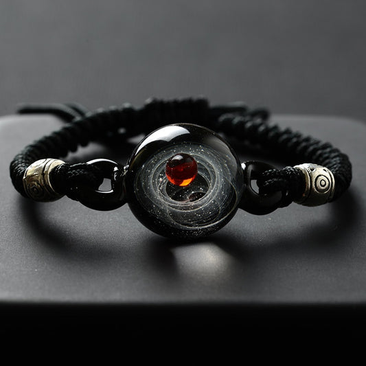 BOEYCJR Universe Planets Glass Bead Bangles & Bracelets Galaxy Fashion Jewelry Galaxy Solar System Bracelet For Women Christmas