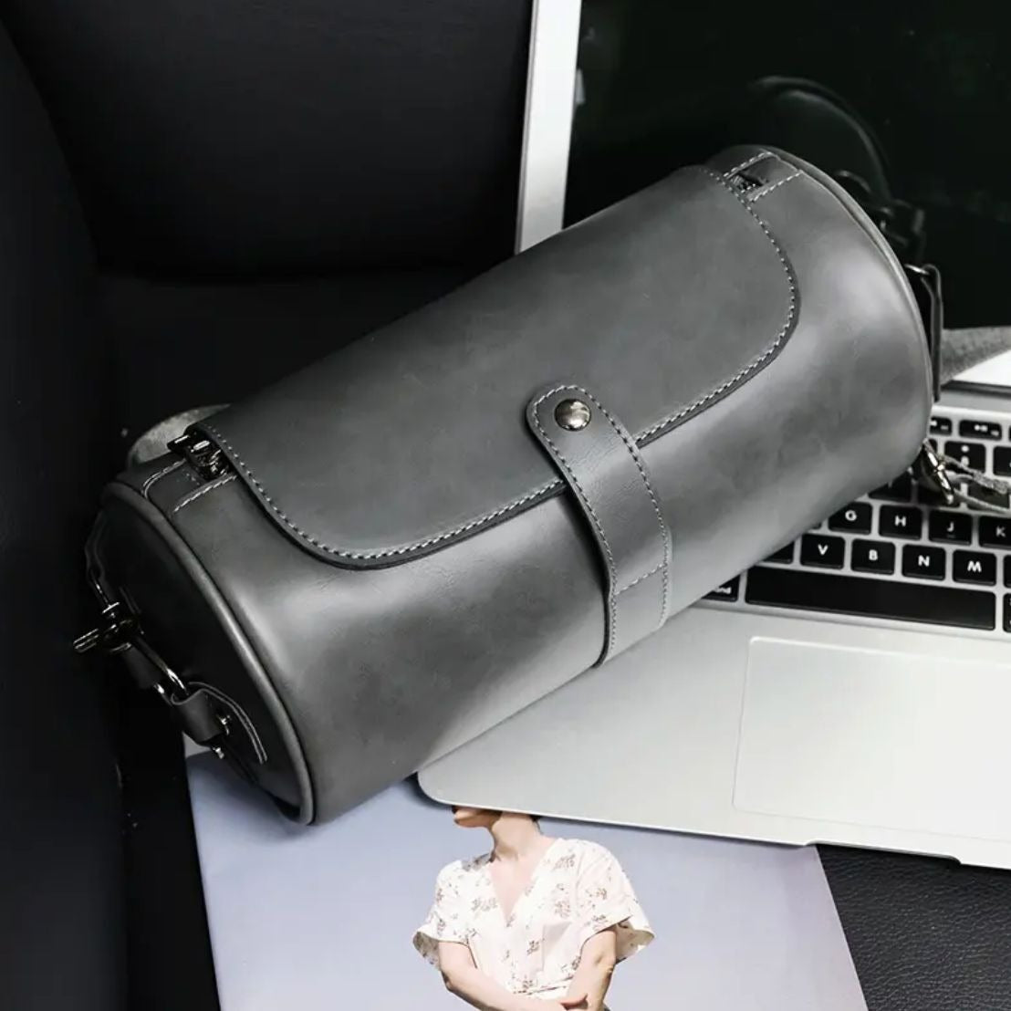 Fashionable Single Shoulder Cylinder Bag Retro Trendy and Personalized Creative Cylinder Bag - BAGMODA
