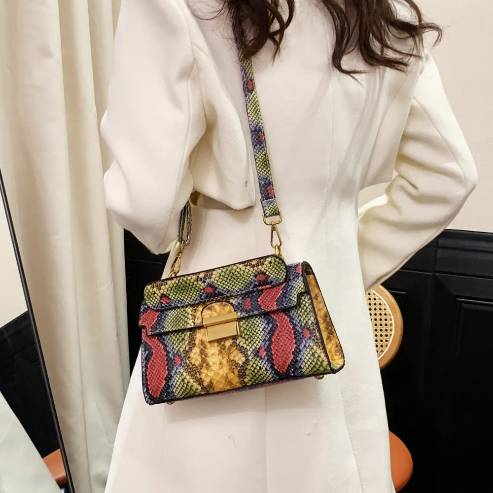 Vivid Charm Snakeskin Bag