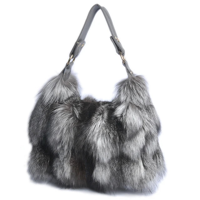 Winter Luxe Fox Fur Tote