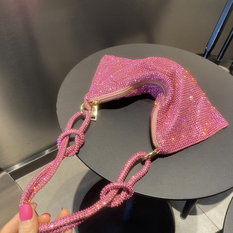 GlitzGlow Rhinestone Underarm Bag