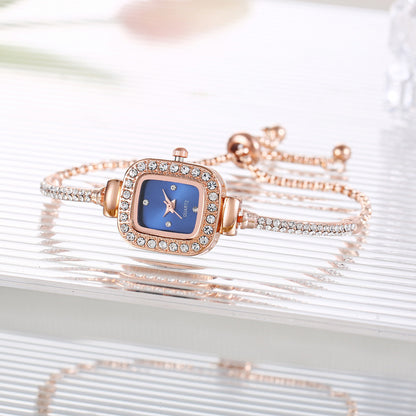 Reloj de moda con diamantes cuadrados para mujer