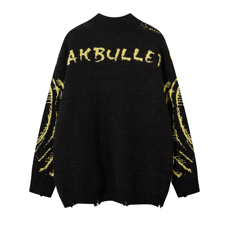 Idle Style Cat Jacquard Sweater Oversize Cardigan Sweater