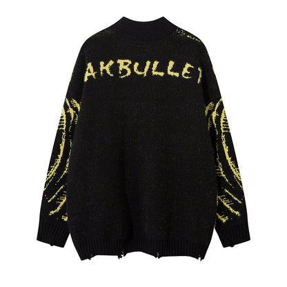Idle Style Cat Jacquard Sweater Oversize Cardigan Sweater