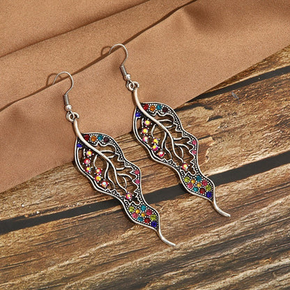 Pendientes vintage con personalidad de diamante en forma de diamante