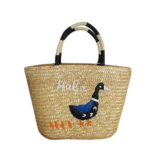 Bolso de hombro para mujer con cesta de verduras tejida a mano