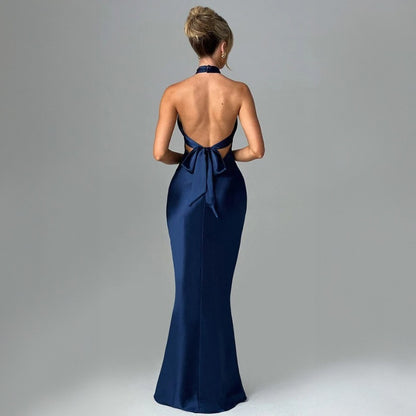 Vestido elegante sin mangas y sin espalda de moda de verano