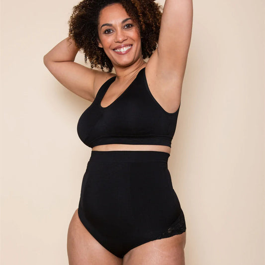 Pantalones moldeadores de encaje de silicona antideslizantes de cintura alta para mujer