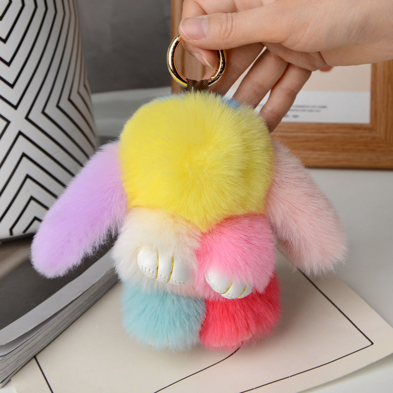 Rabbit Fur Pendant Car Key Ring Decoration