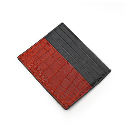 Cartera ultrafina de cuero genuino con múltiples ranuras para tarjetas