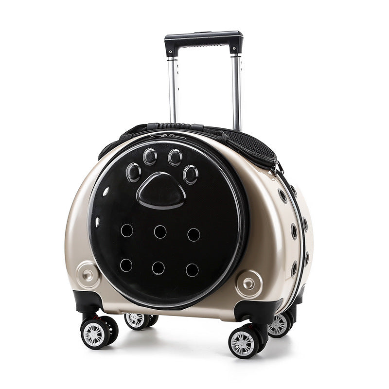 Small Pet Trolley Bag Portable Dog Diaper Bag Transparent Shoulders Cat Bag Space Capsule