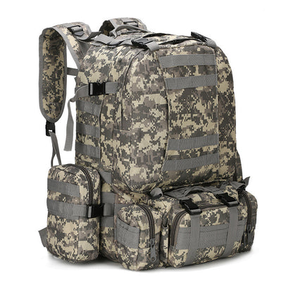 Mochila de viaje para montañismo al aire libre de camuflaje de 50 l