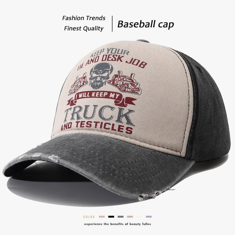 Peaked Hard Top Summer Letter Printing Stylish Baseball Cap