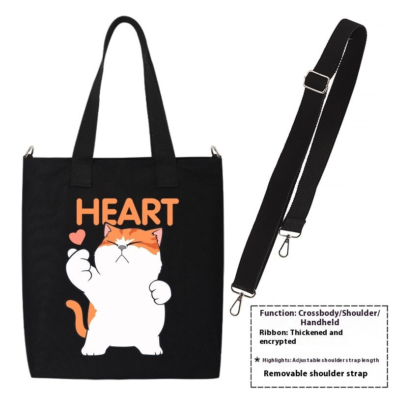 Shiba Inu Male And Female Shoulder Bag Canvas Large Capacity