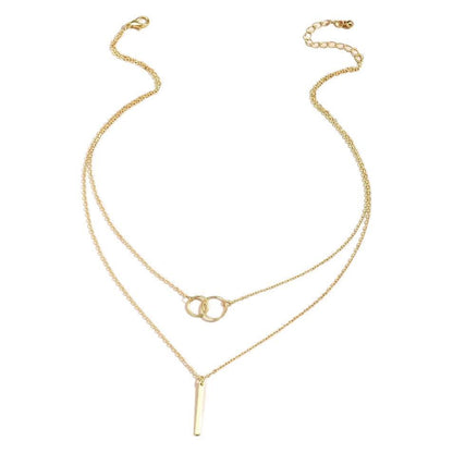 Collar con anillo y barra de moda