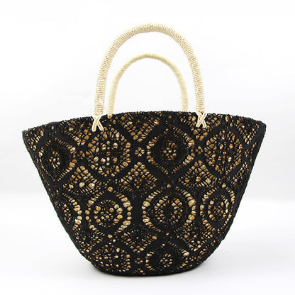 Bolso hueco de estilo occidental tejido de paja