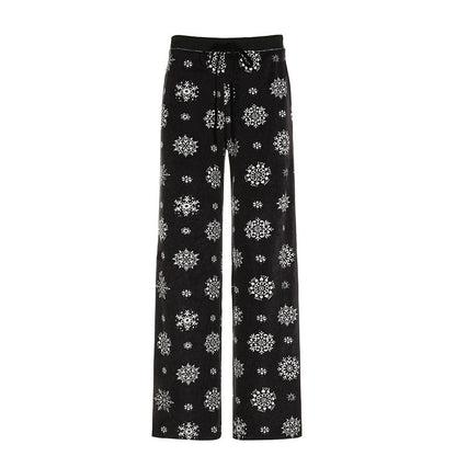 Schneeflocke Casual Hosen Für Frauen Herbst Und Winter Neue Kontrast Farbe