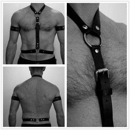 Men's Black Leather Sm Shapewear - BAGMODA